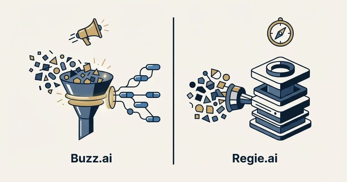 Editorial illustration for Buzz.ai vs Regie.ai