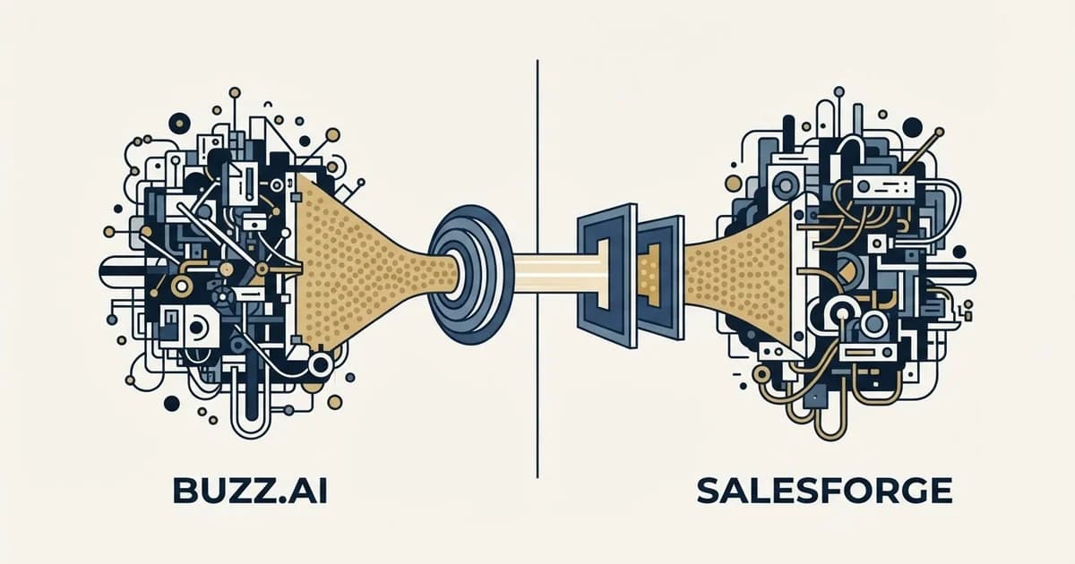 Editorial illustration for Buzz.ai vs Salesforge