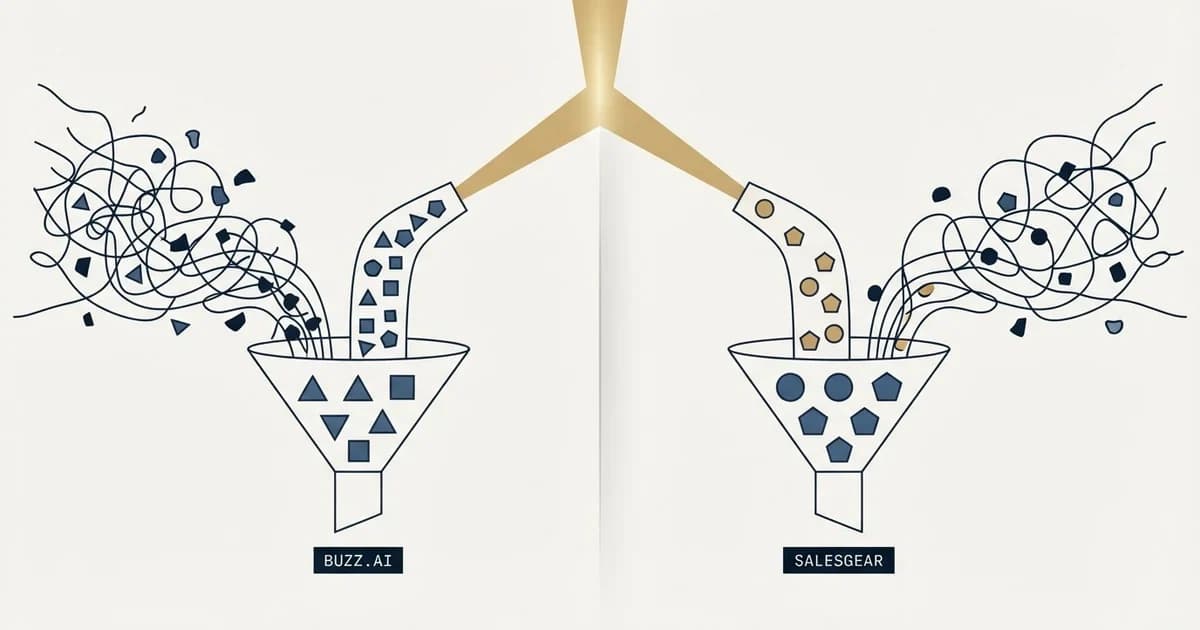 Editorial illustration for Buzz.ai vs Salesgear