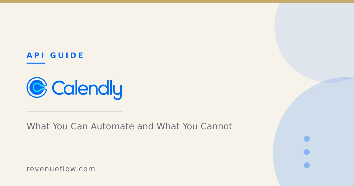 Branded cover: Calendly API: What You Can Automate and What You Cannot