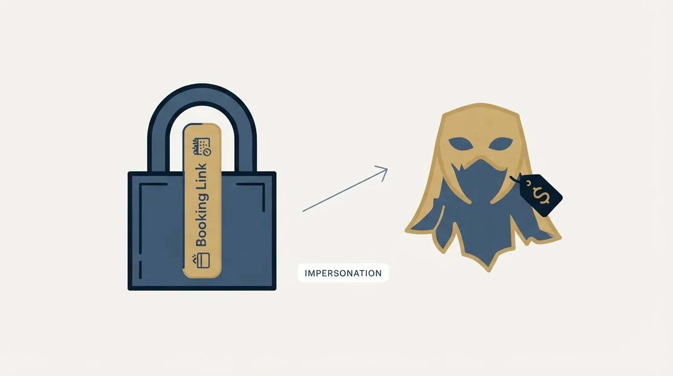 Section illustration: The scam question, which is not about Calendly