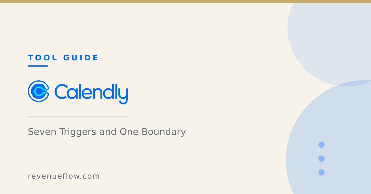 Branded cover: Calendly Workflows: Seven Triggers and One Boundary