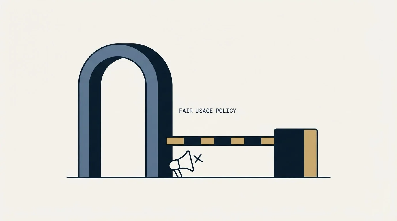 Section illustration: The fair-usage policy is the real specification