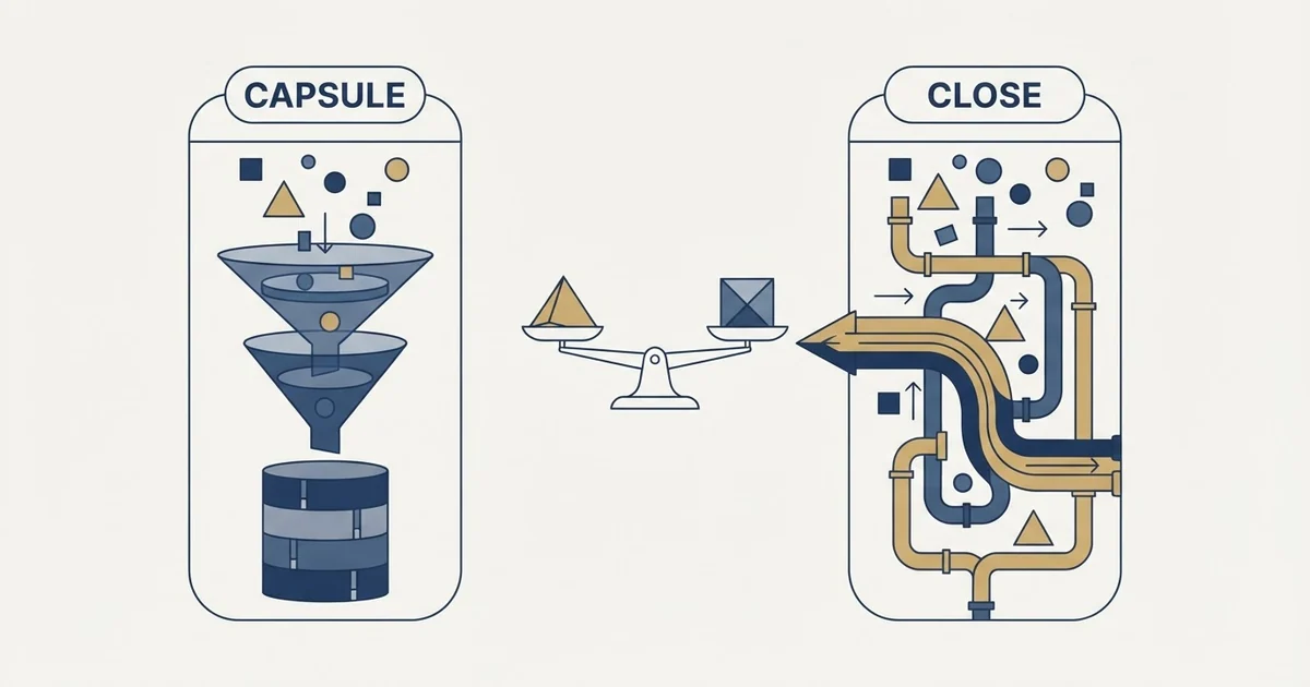 Editorial illustration for Capsule CRM vs Close