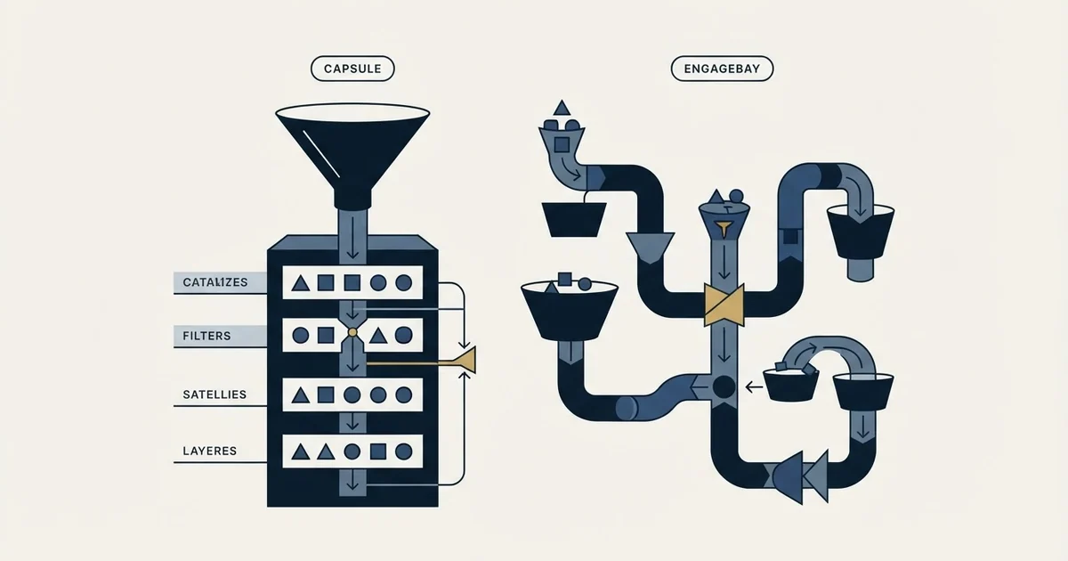 Editorial illustration for Capsule CRM vs EngageBay