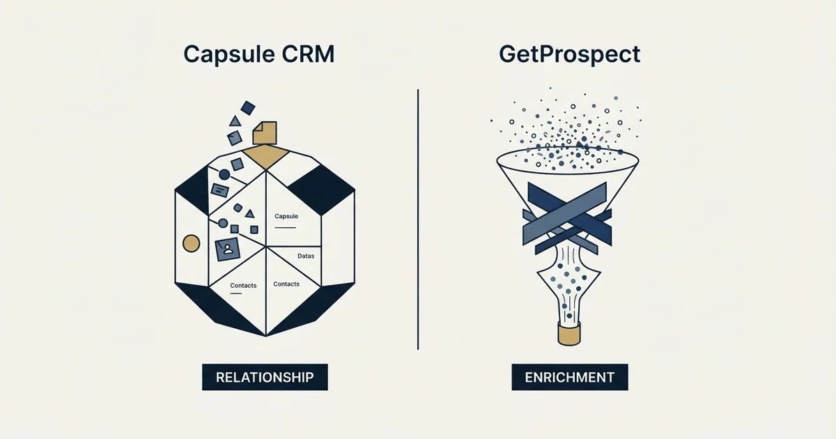 Editorial illustration for Capsule CRM vs GetProspect