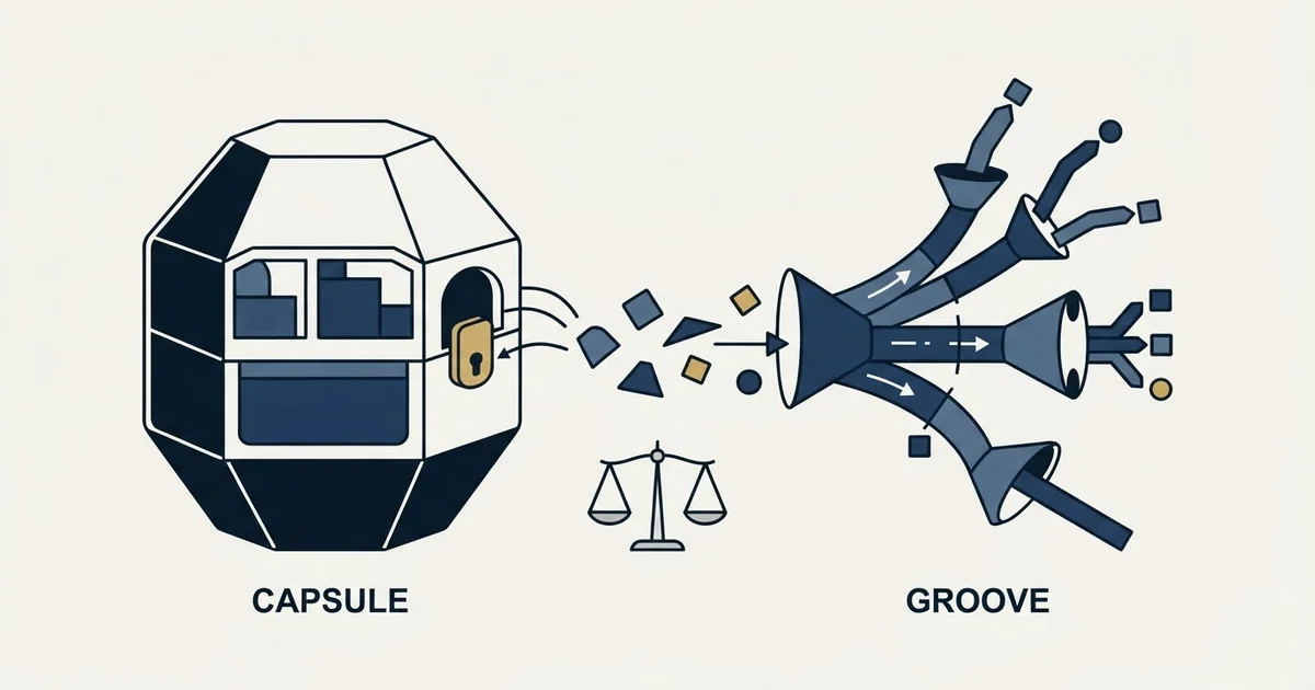 Editorial illustration for Capsule CRM vs Groove by Clari
