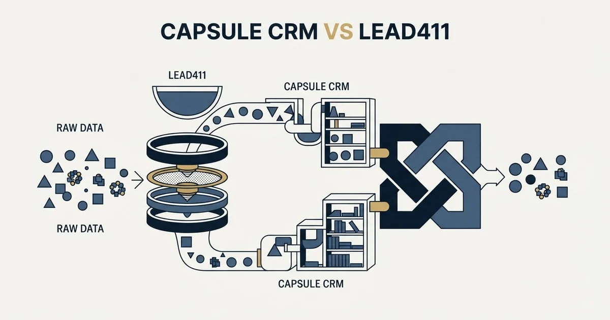 Editorial illustration for Capsule CRM vs Lead411