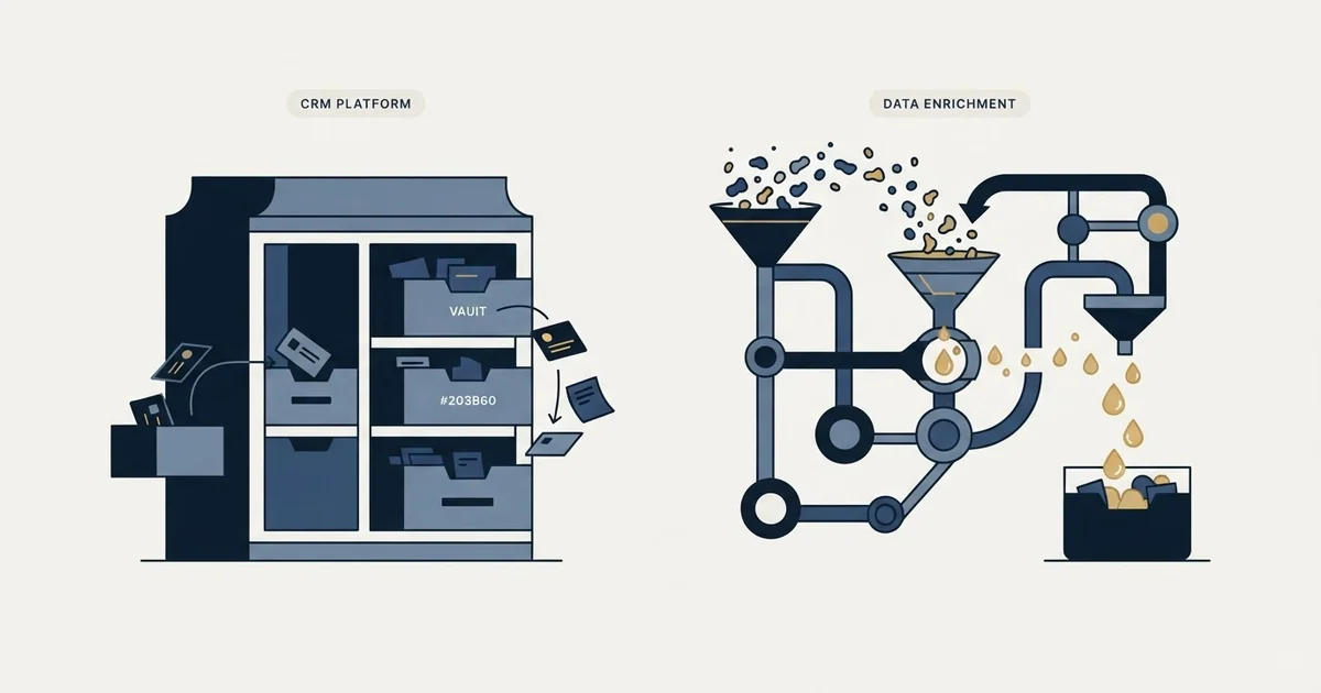 Editorial illustration for Capsule CRM vs Prospeo