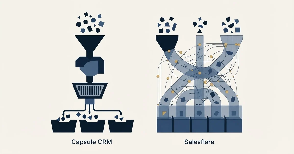 Editorial illustration for Capsule CRM vs Salesflare