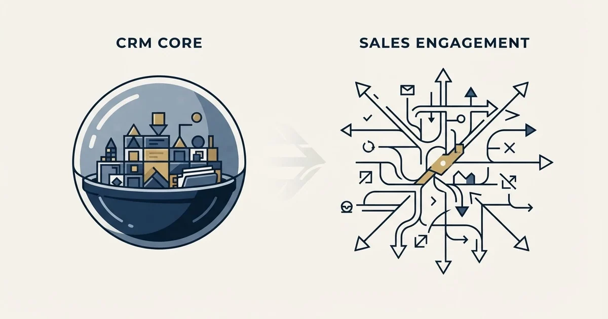 Editorial illustration for Capsule CRM vs Salesloft