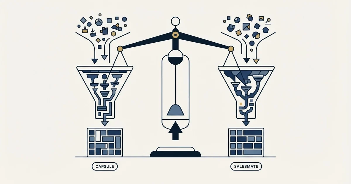 Editorial illustration for Capsule CRM vs Salesmate