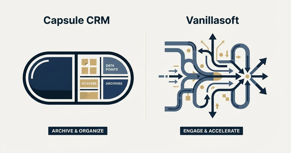 Editorial illustration for Capsule CRM vs Vanillasoft