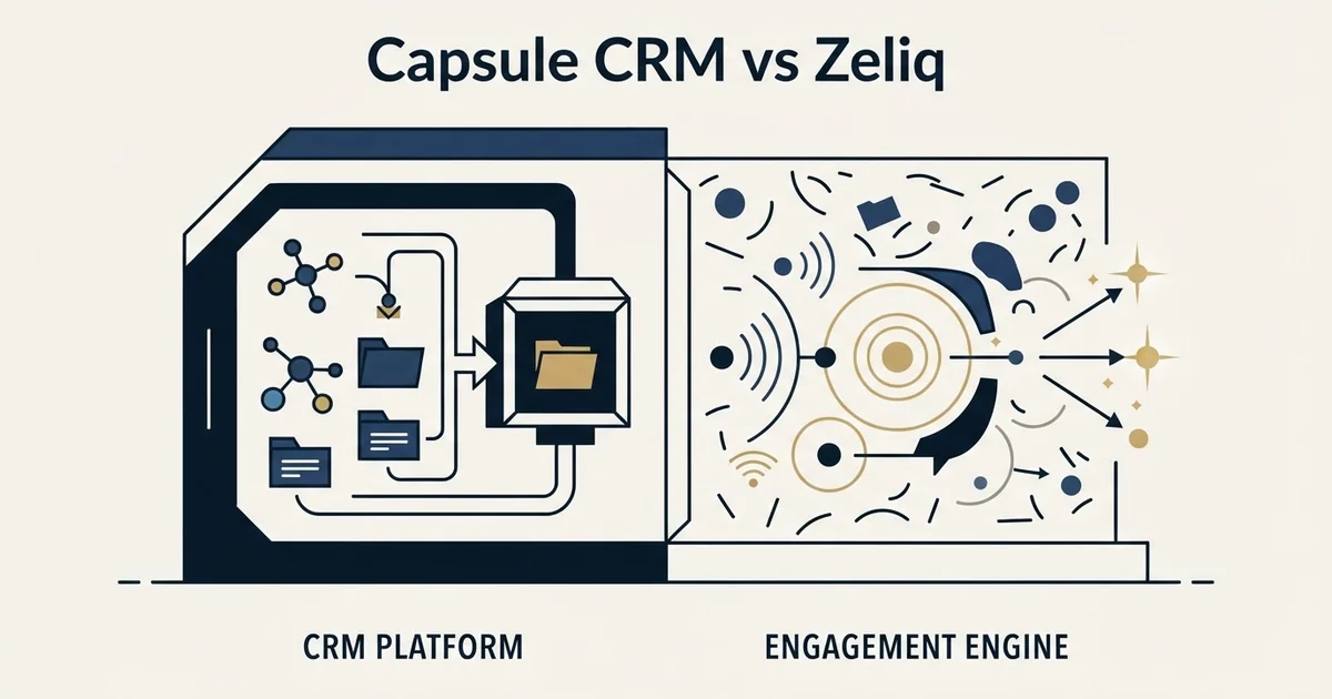 Editorial illustration for Capsule CRM vs Zeliq