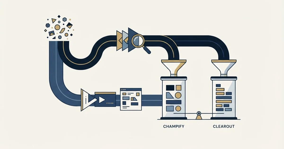 Editorial illustration for Champify vs Clearout