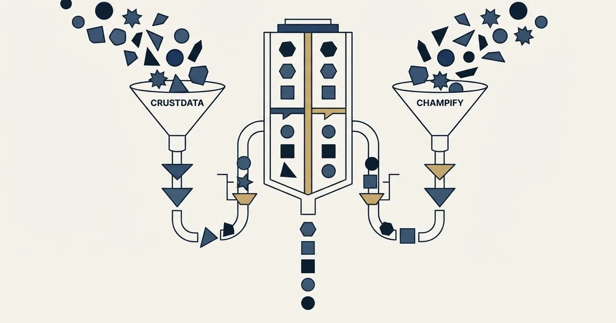 Editorial illustration for Champify vs Crustdata