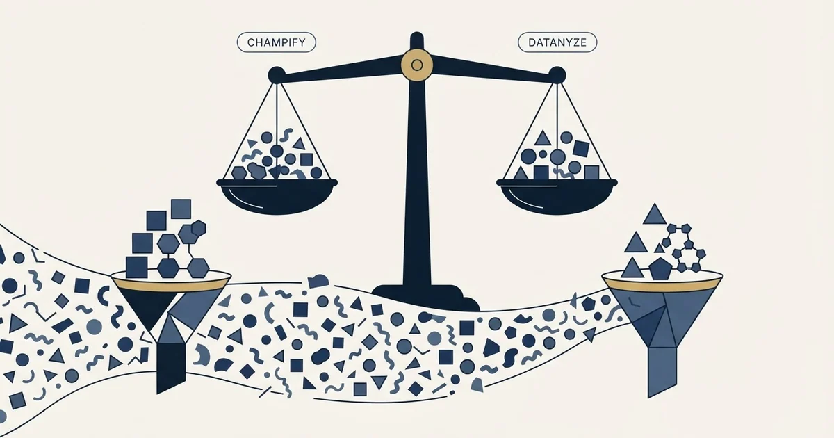 Editorial illustration for Champify vs Datanyze