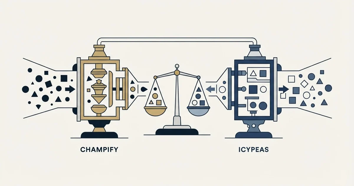 Editorial illustration for Champify vs Icypeas