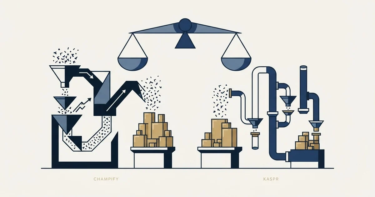 Editorial illustration for Champify vs Kaspr