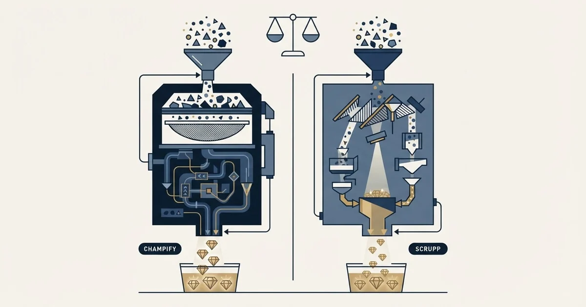 Editorial illustration for Champify vs Scrupp