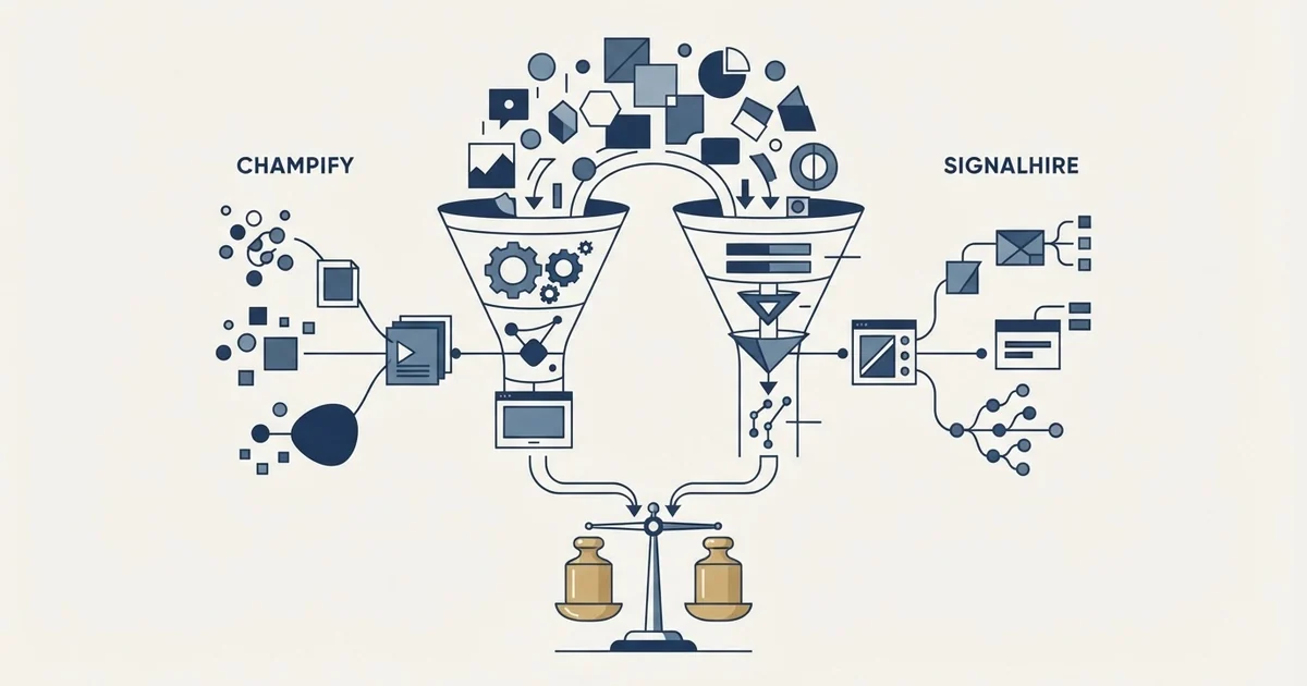 Editorial illustration for Champify vs SignalHire