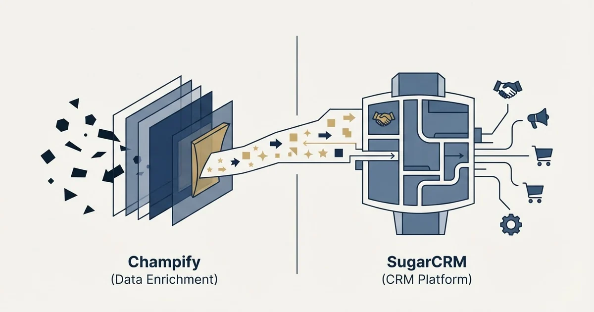 Editorial illustration for Champify vs SugarCRM