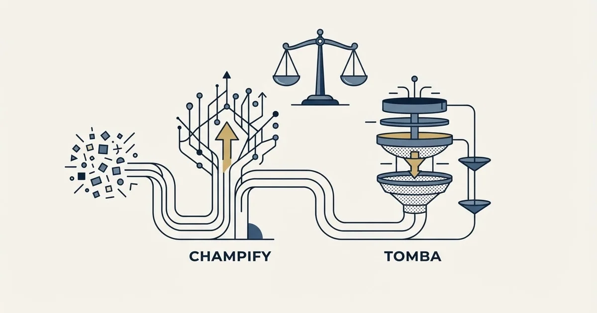 Editorial illustration for Champify vs Tomba