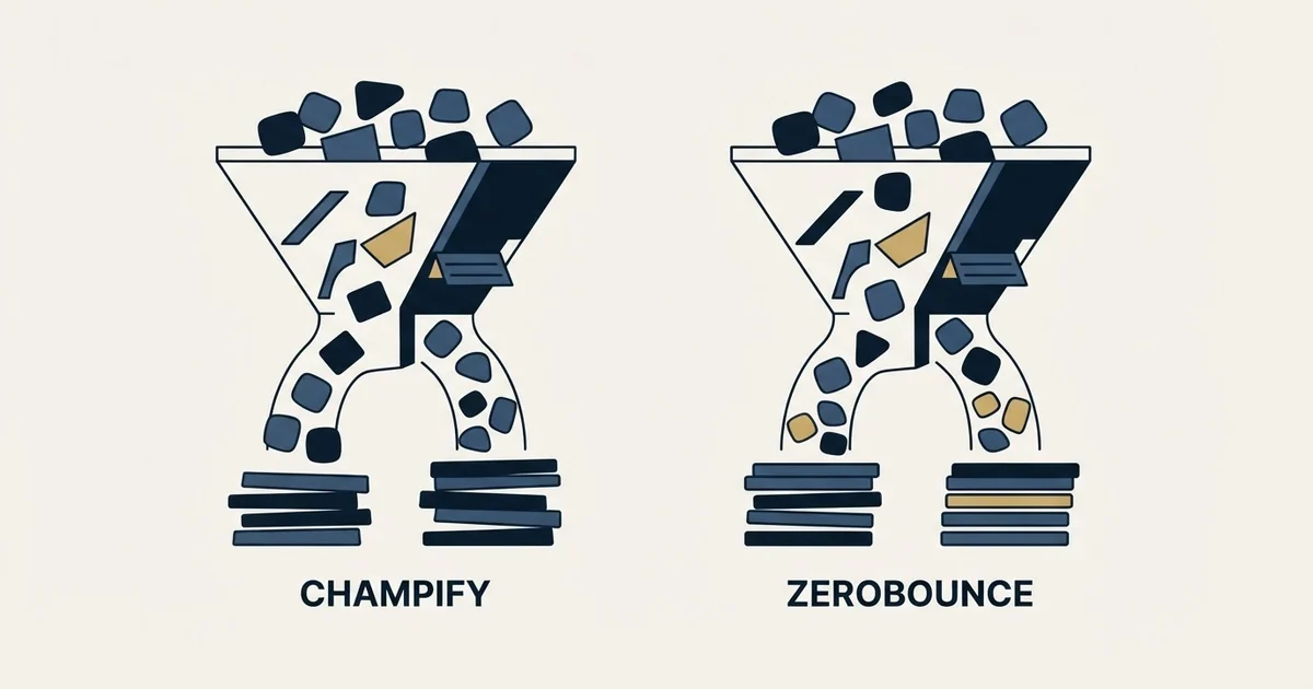 Editorial illustration for Champify vs ZeroBounce