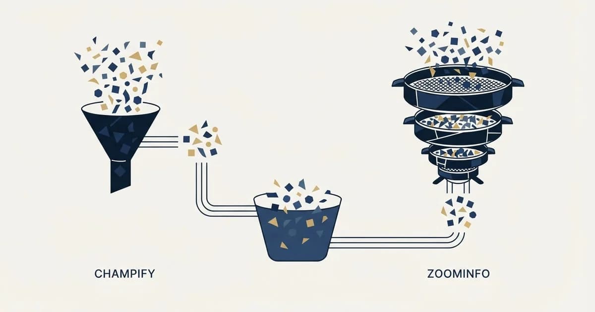 Editorial illustration for Champify vs ZoomInfo