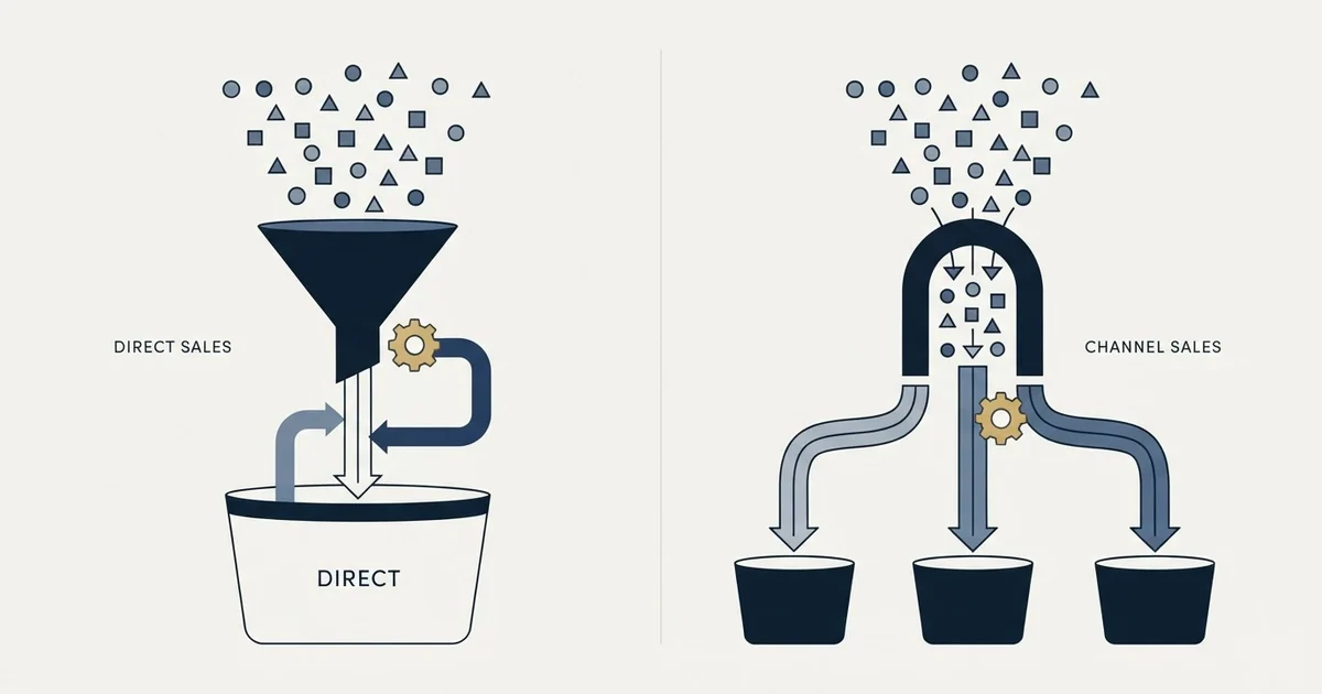 Editorial illustration for Channel Sales vs Direct Sales