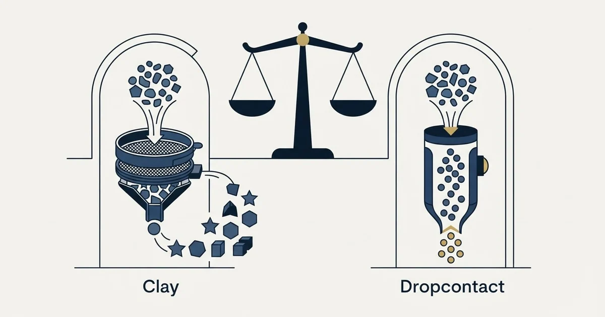 Editorial illustration for Clay vs Dropcontact