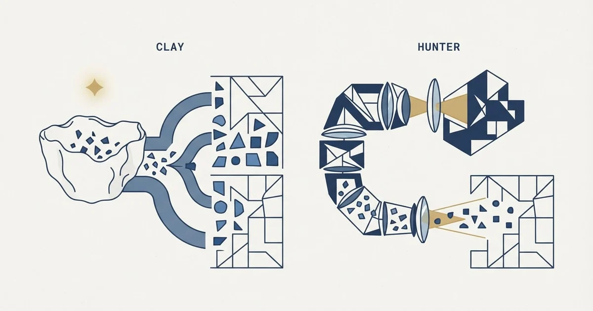 Editorial illustration for Clay vs Hunter