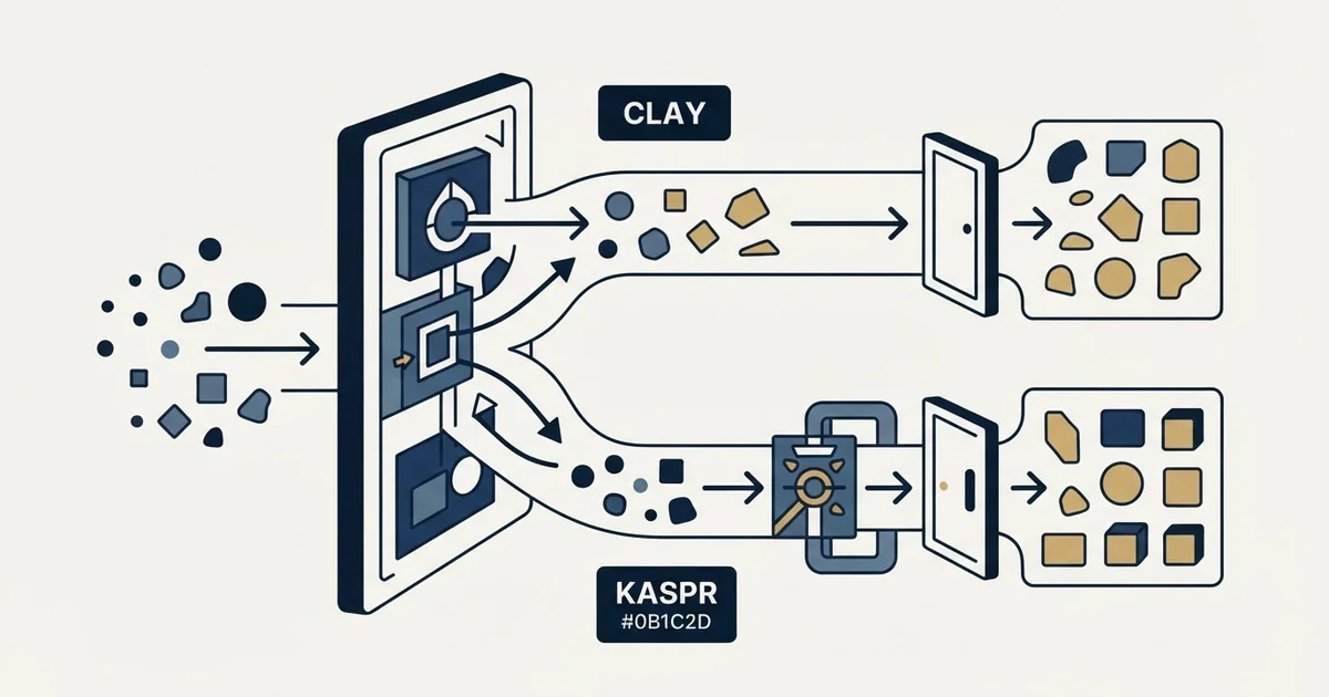 Editorial illustration for Clay vs Kaspr