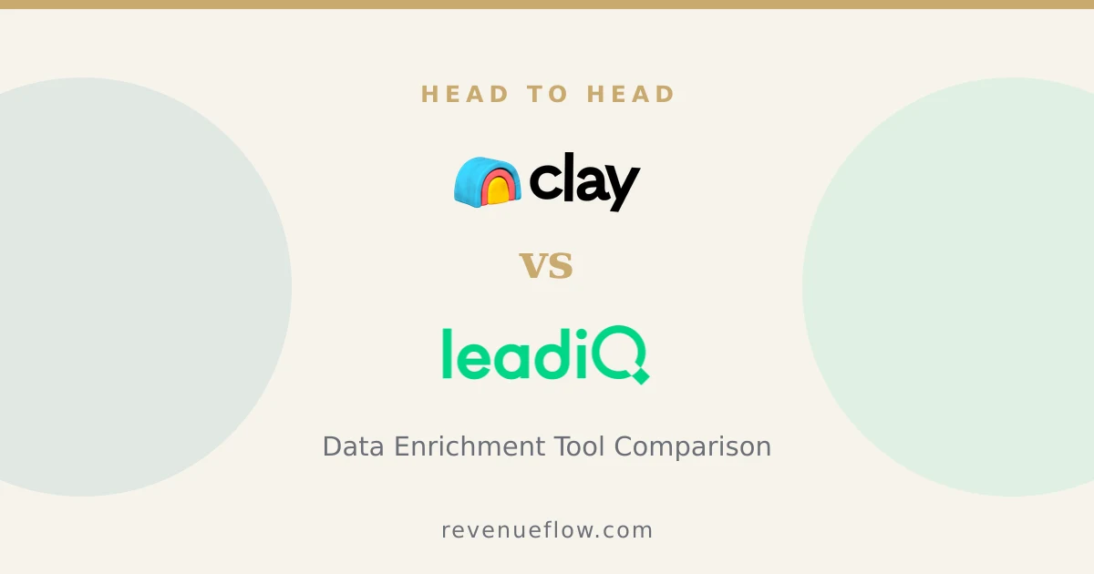 Branded cover: Clay vs LeadIQ: Data Enrichment Tool Comparison
