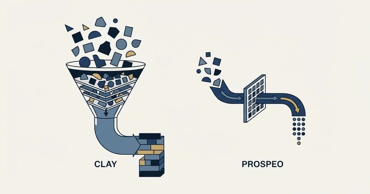 Editorial illustration for Clay vs Prospeo