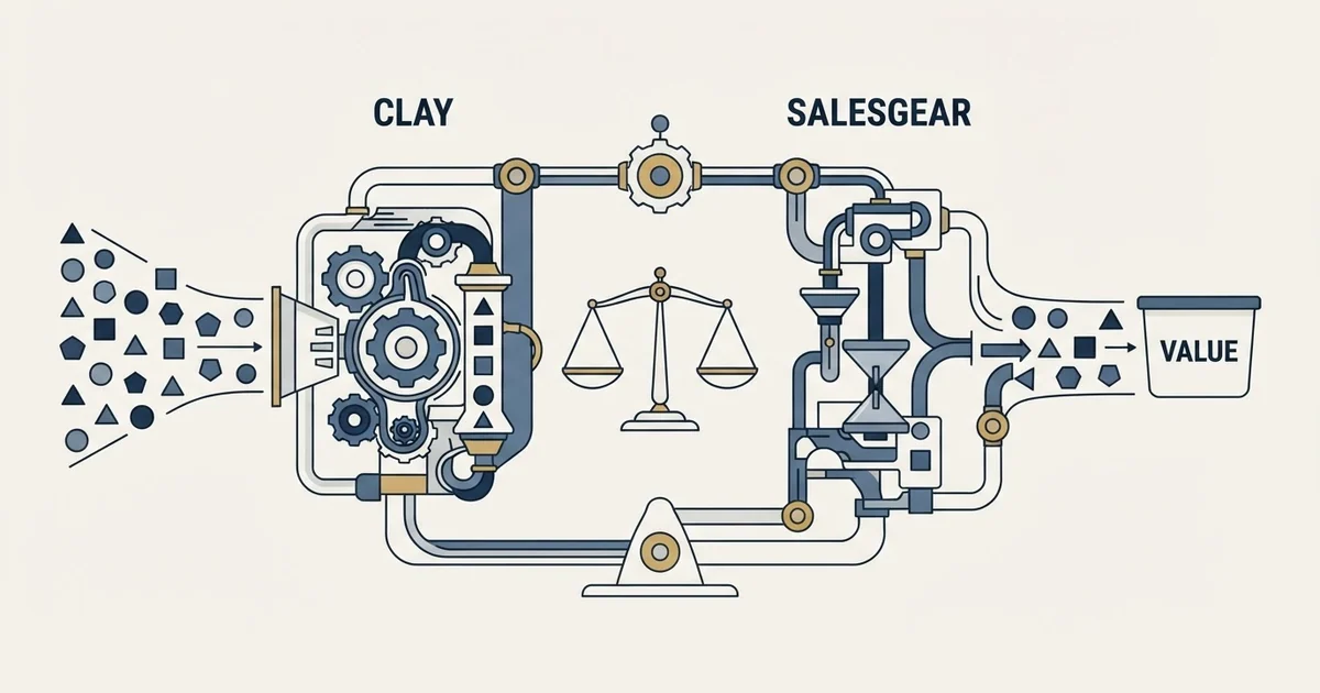 Editorial illustration for Clay vs Salesgear