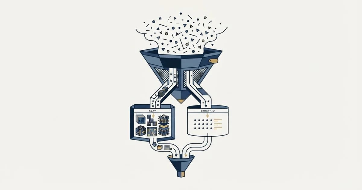Editorial illustration for Clay vs Skrapp.io