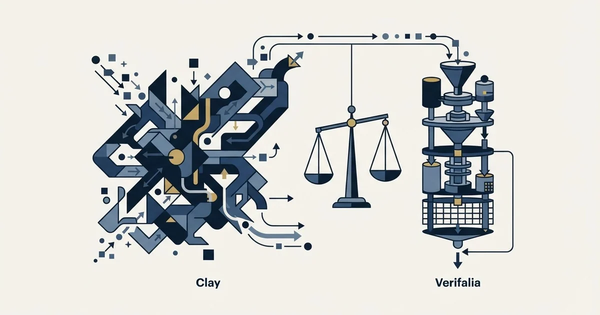 Editorial illustration for Clay vs Verifalia