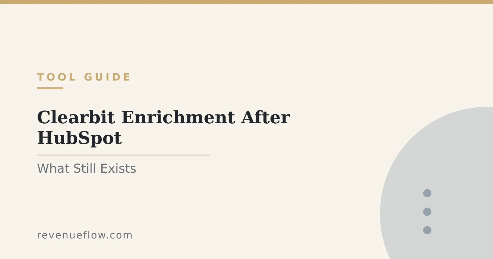Branded cover: Clearbit Enrichment After the HubSpot Acquisition: What Still Exists