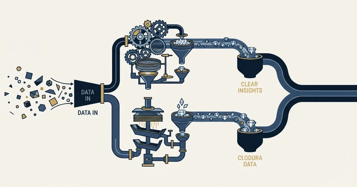 Editorial illustration for Clearbit vs Clodura.AI