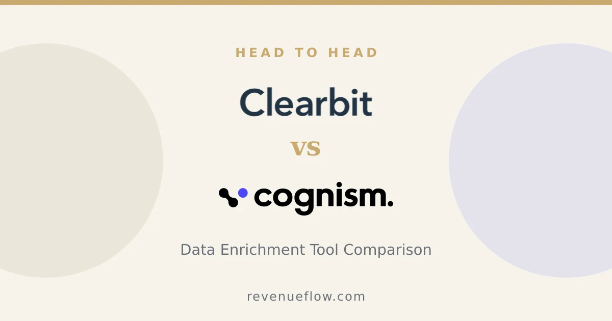 Branded cover: Clearbit vs Cognism: Data Enrichment Tool Comparison
