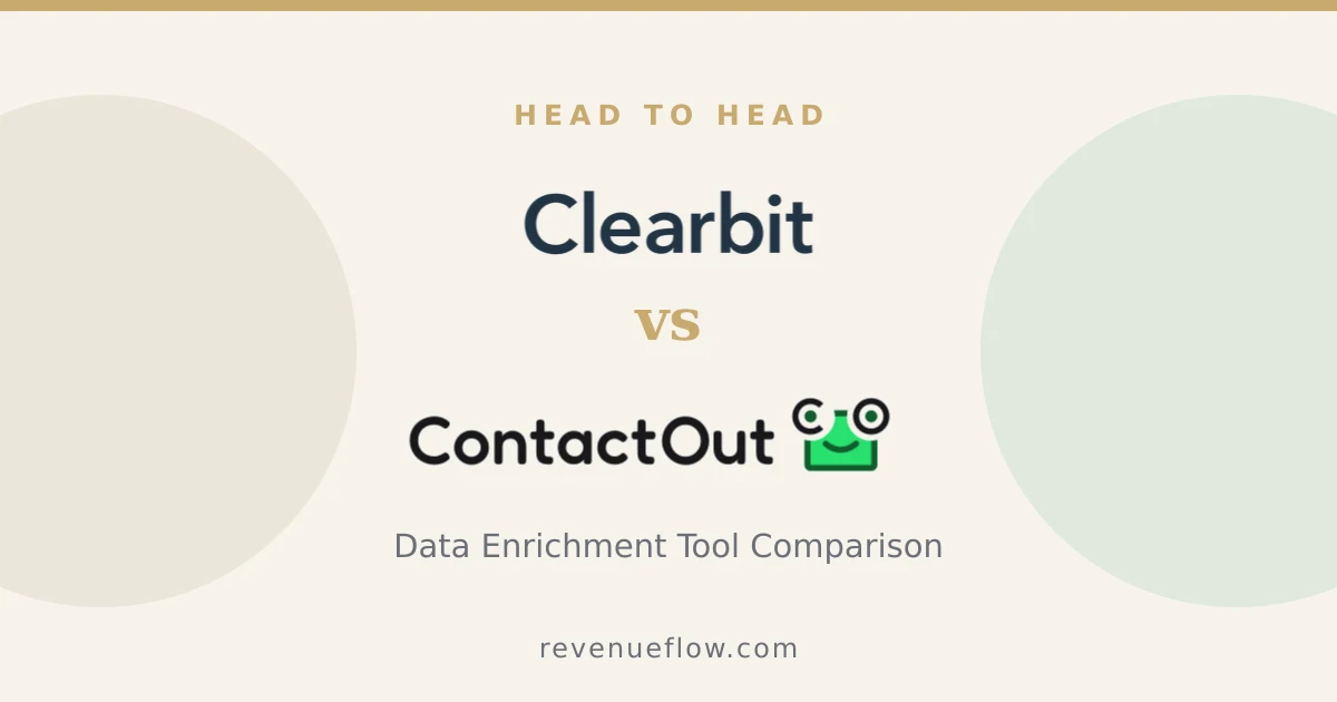 Branded cover: Clearbit vs ContactOut: Data Enrichment Tool Comparison