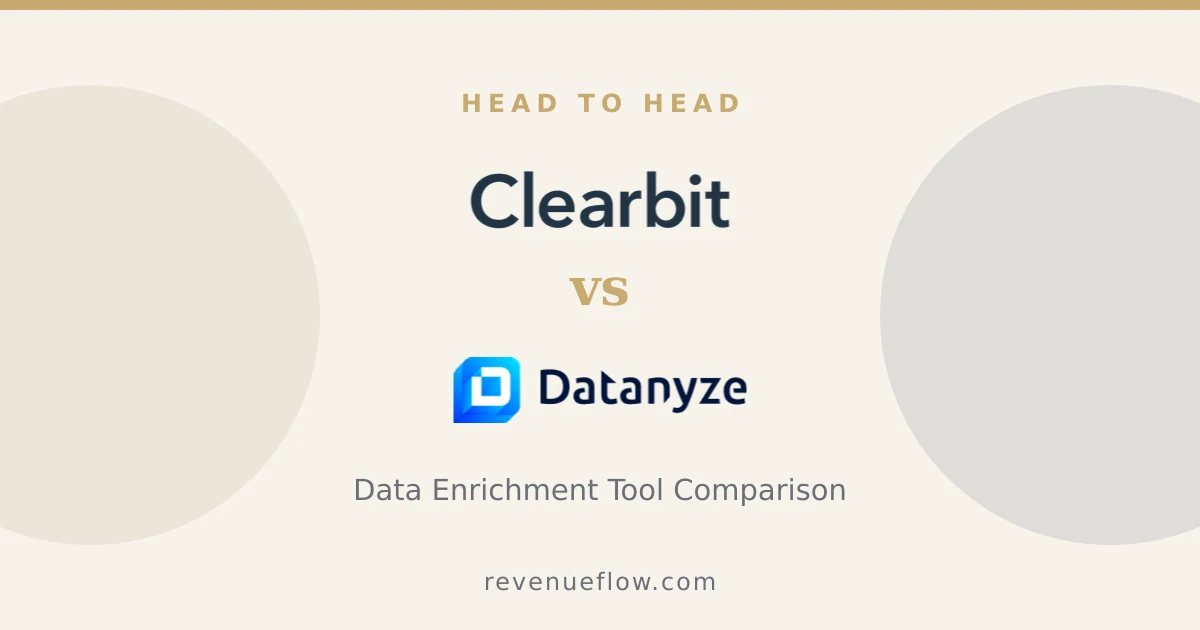 Branded cover: Clearbit vs Datanyze: Data Enrichment Tool Comparison