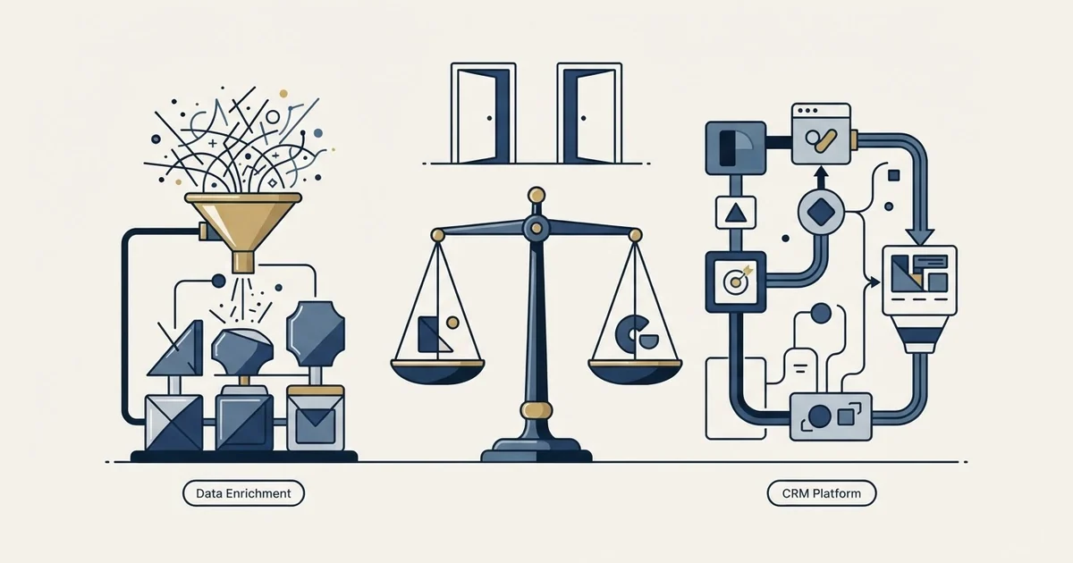 Editorial illustration for Clearbit vs EngageBay