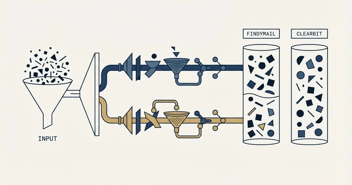 Editorial illustration for Clearbit vs Findymail