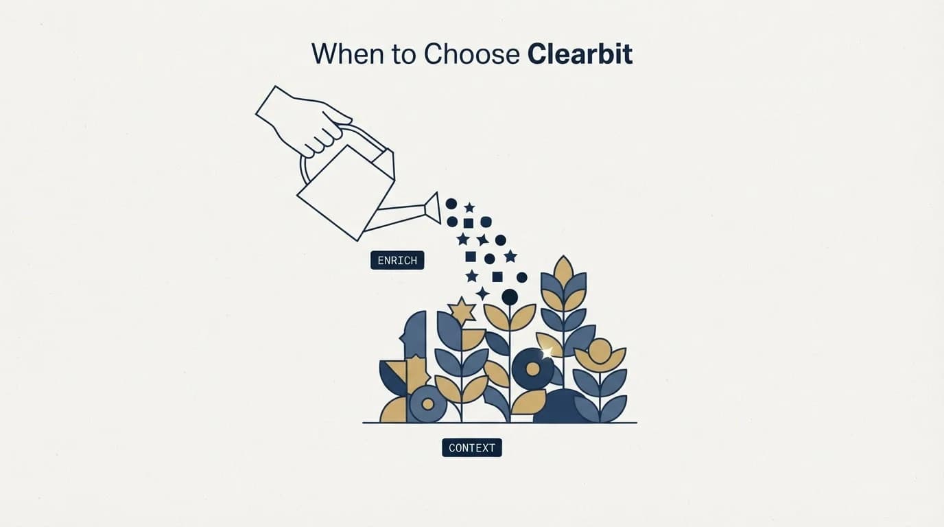 Section illustration: When to Choose Clearbit