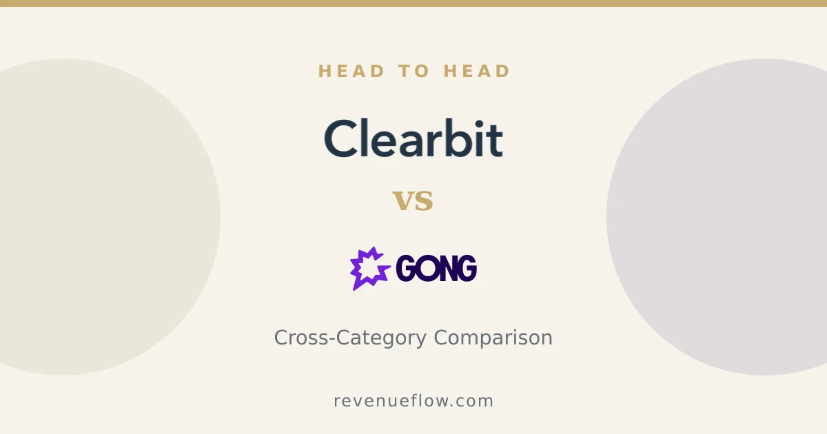 Branded cover: Clearbit vs Gong: Cross-Category Comparison
