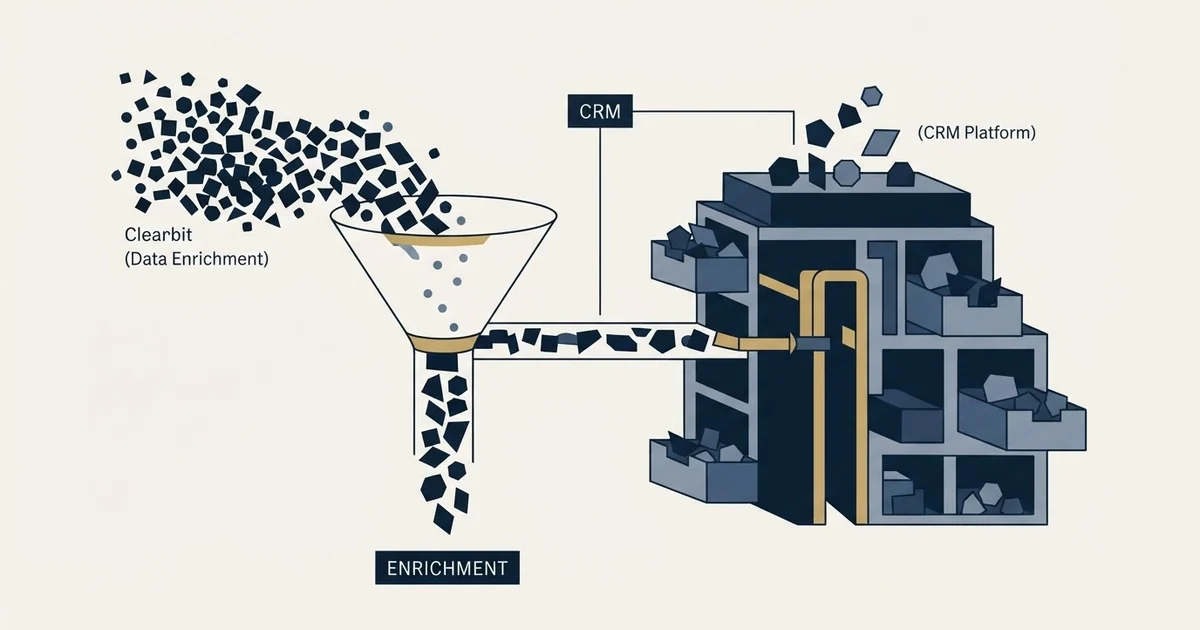 Editorial illustration for Clearbit vs Insightly