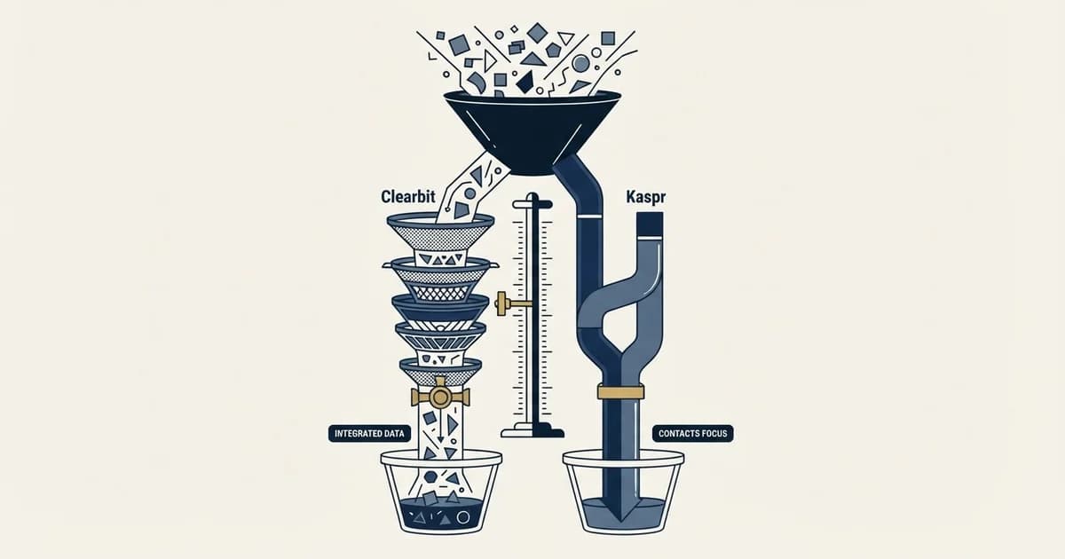 Editorial illustration for Clearbit vs Kaspr