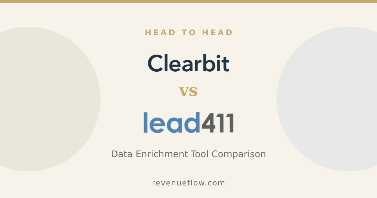 Branded cover: Clearbit vs Lead411: Data Enrichment Tool Comparison